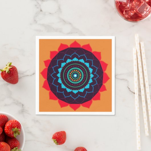 Serviette En Papier Mandala Paper Napkin (En situation)