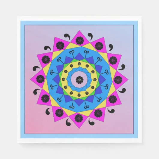 Serviette En Papier Mandala Paper Napkin (Devant)