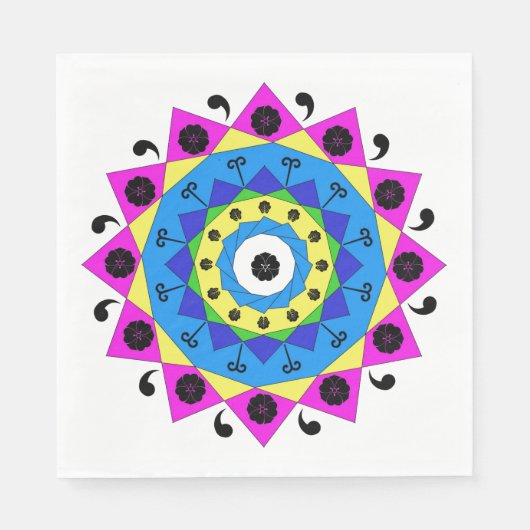 Serviette En Papier Mandala Paper Napkin (Devant)