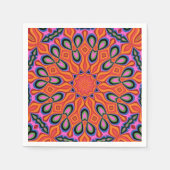 Serviette En Papier Mandala Retro Orange Hipster Decor (Devant)