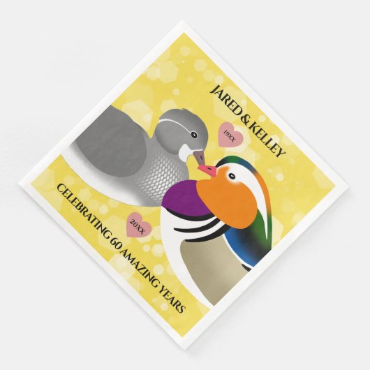 Serviette En Papier Mandarin Canards Amateurs Tout Anniversaire (Coin)