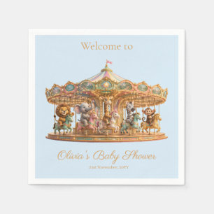 Serviette En Papier Manège personnalisé pour Baby Shower sur le thème 