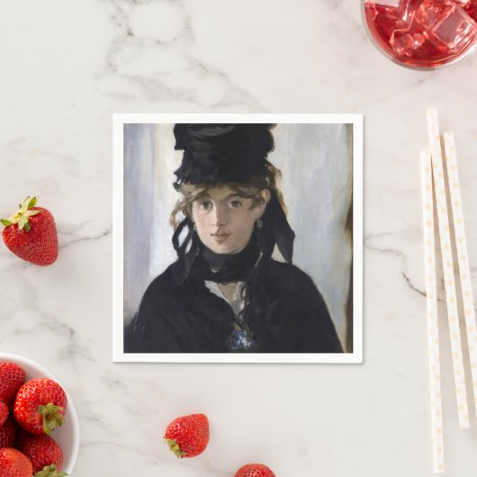 Serviette En Papier Manet - Berthe Morisot with a bouquet of violets (En situation)