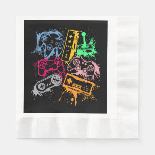 Serviette En Papier Manettes de console de jeux vidéo rétro 80's 90's