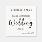 Serviette En Papier 💍 Mange, bois... Élégant minimaliste mariage (Devant)