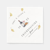 Serviette En Papier Mange De La Tarte, Bois Du Vin, Sois Reconnaissant (Devant)