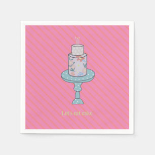 Serviette En Papier Mangeons Cake Cute Party