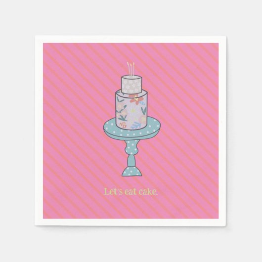 Serviette En Papier Mangeons Cake Cute Party (Devant)