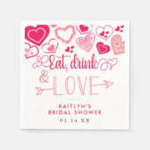 Serviette En Papier "Manger, Boire & Aimer" Brunch de Mariage de la Sa (Devant)