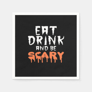 Serviette En Papier Manger Boire Et Être Drôle Et Effrayant Halloween