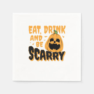 Serviette En Papier Manger, boire et être effrayant Citrouille d'Hallo