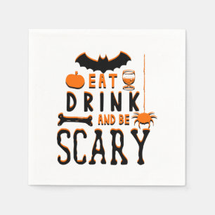 Serviette En Papier manger boire et être effrayant halloween