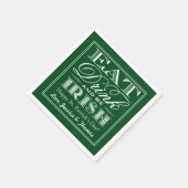 Serviette En Papier Manger, boire et être irlandais St. Patrick's Day (Coin)