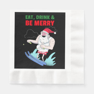 Serviette En Papier Manger, boire et être joyeux Noël