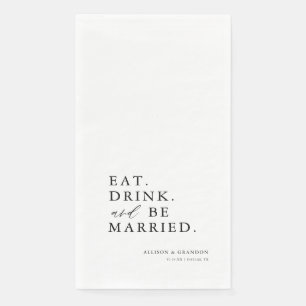 Serviette En Papier Manger Boire et Être Mariés Invités de Mariage Mai