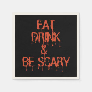 Serviette En Papier Manger, Boire & Être Effrayant Design Halloween Go