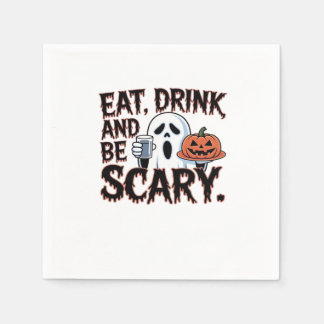 Serviette En Papier Manger Boire Être Effrayant Halloween Citrouille C