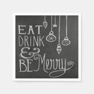 Serviette En Papier Manger Boire Joyeux Chalkboard Noël Napkins
