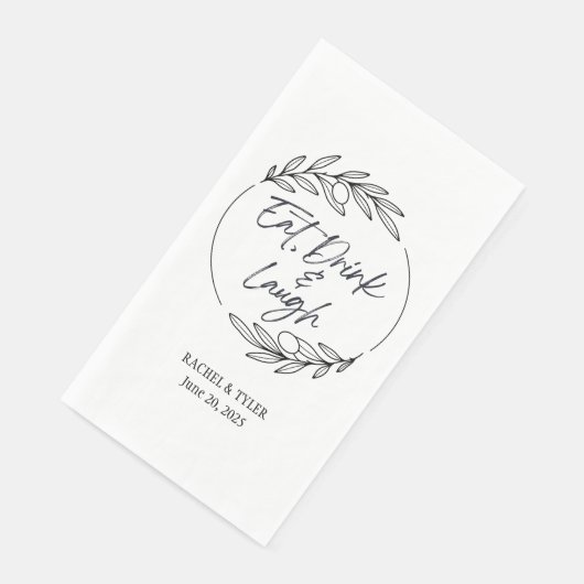 Serviette En Papier Manger, Boire & Rire Nom personnalisé Serviette en (Coin)