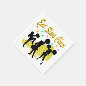 SERVIETTE EN PAPIER MANGER, DORMIR, CHEER GOLD CHEERLEADING DESIGN (Coin)