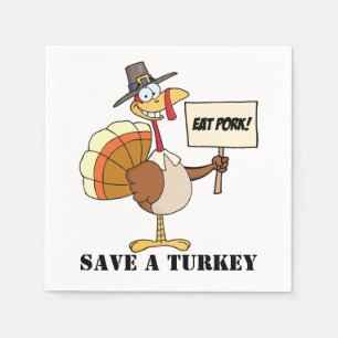 Serviette En Papier Manger Du Porc Sauver Une Turquie