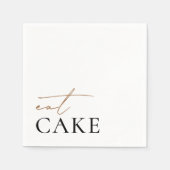 Serviette En Papier Manger Gâteau moderne Mariage blanc (Devant)