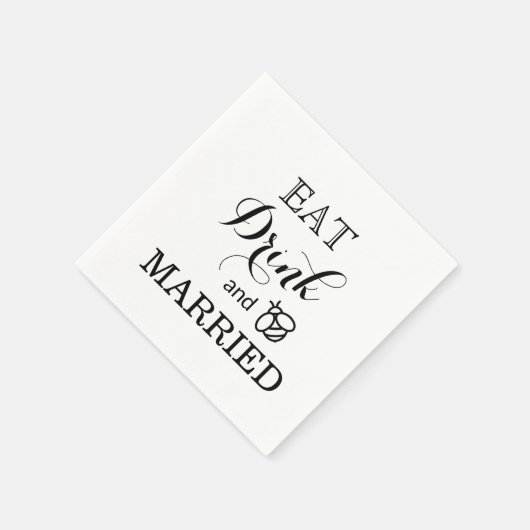 Serviette En Papier Mangez Boire et abeille Marié (Coin)