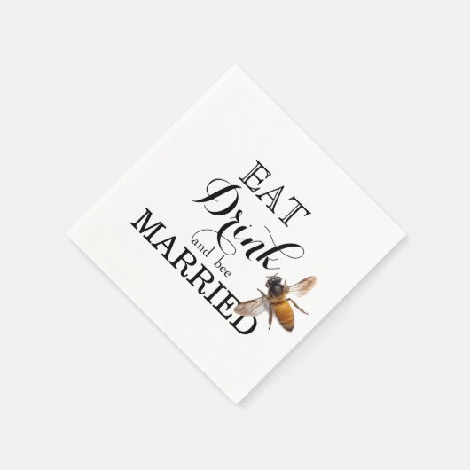 Serviette En Papier Mangez Boire et abeille Marié (Coin)