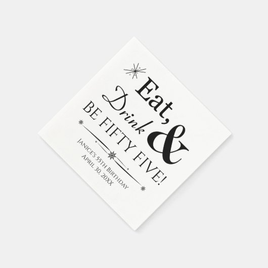 Serviette En Papier Mangez Boire et Be Fifty Five Retro 55e anniversai (Coin)