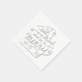 Serviette En Papier Mangez Boire et être Joyeux Noël personnalisé (Coin)