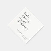 Serviette En Papier Mangez Boire et être marié Mariage de la répétitio (Coin)