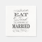 Serviette En Papier Mangez Boire et être marié Mariage élégant (Devant)