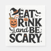 Serviette En Papier Mangez Boire Et Soyez Effrayant Halloween Party (Devant)