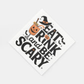 Serviette En Papier Mangez Boire Et Soyez Effrayant Halloween Party (Coin)
