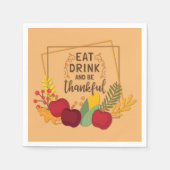 Serviette En Papier Mangez Boire et Soyez Gentil Rustique Thanksgiving (Devant)