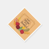 Serviette En Papier Mangez Boire et Soyez Gentil Rustique Thanksgiving (Coin)