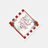 Serviette En Papier Mangez Boire et Soyez Joyeux Poinsettia Noël (Coin)