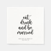 Serviette En Papier Mangez Boire et soyez marié Mariage (Devant)