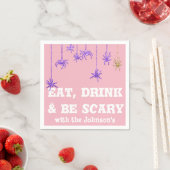 Serviette En Papier Mangez Boire Soyez Effrayant Araignée Halloween ro (En situation)