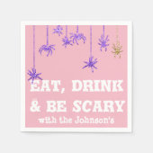 Serviette En Papier Mangez Boire Soyez Effrayant Araignée Halloween ro (Devant)