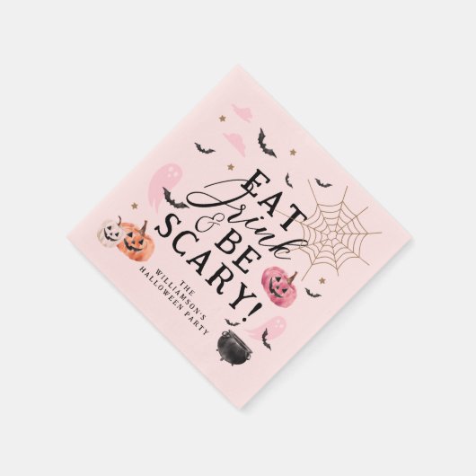 Serviette En Papier Mangez Boire & Soyez Effrayant Citrouille Hallowee (Coin)