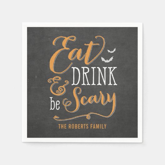 Serviette En Papier Mangez Boire Soyez Effrayant Halloween Party Napki (Devant)