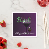 Serviette En Papier Mangez Boire Soyez Effrayant Halloween Purple Part (En situation)