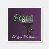 Serviette En Papier Mangez Boire Soyez Effrayant Halloween Purple Part (Devant)
