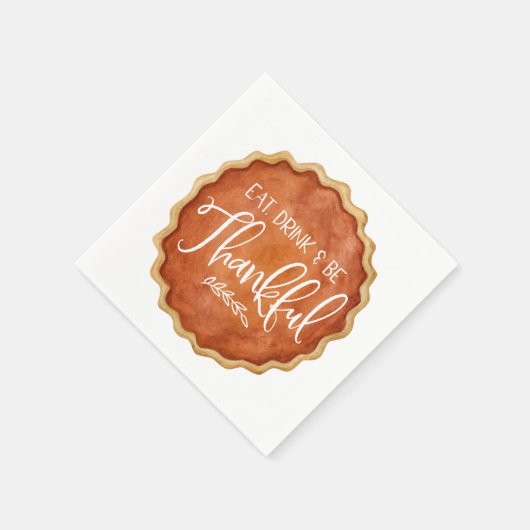 Serviette En Papier Mangez Boire & Soyez Remercié Citrouille tarte Tha (Coin)