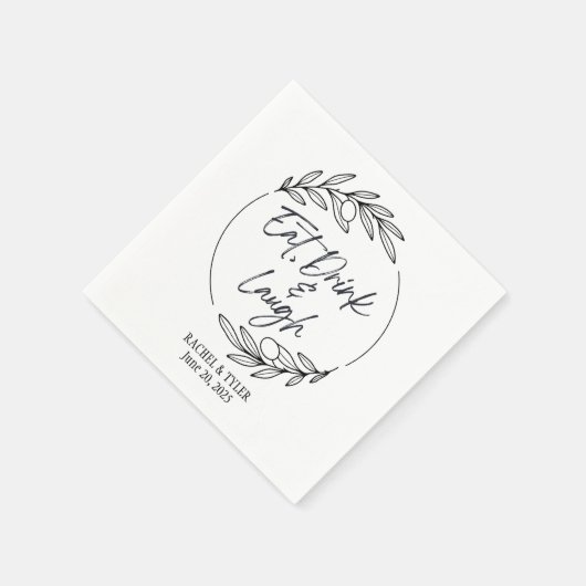 Serviette En Papier Mangez, Buvez et Rire Nom Personnalisé Napkins (Coin)