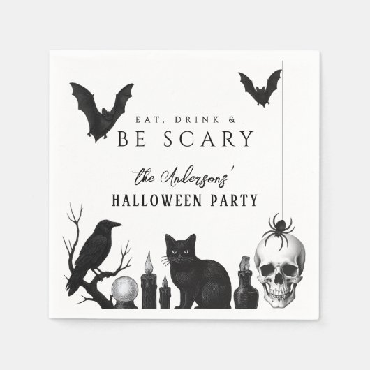 Serviette En Papier Mangez, buvez et soyez effrayant Gothique Hallowee (Devant)