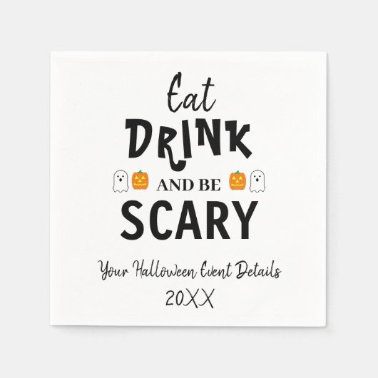 Serviette En Papier Mangez, buvez et soyez effrayant Halloween (Devant)