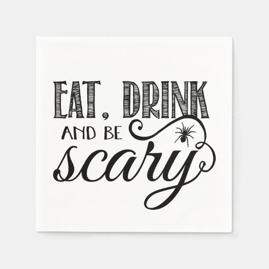 Serviette En Papier Mangez, buvez et soyez effrayant Halloween Party (Devant)