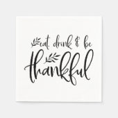 Serviette En Papier Mangez, Buvez Et Soyez Gentil Thanksgiving (Devant)